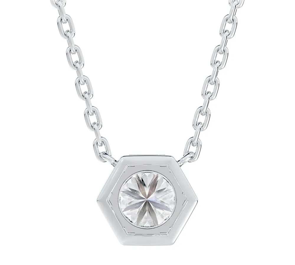 Portfolio by De Beers Forevermark Diamond Honeycomb Solitaire Pendant Necklace (1/ ct. t.w.) in 14k White or Yellow Gold