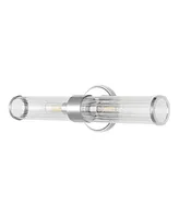 Cecil 2-Light Tall Cylinder Modern Mid-Century Led Vanity - Silver