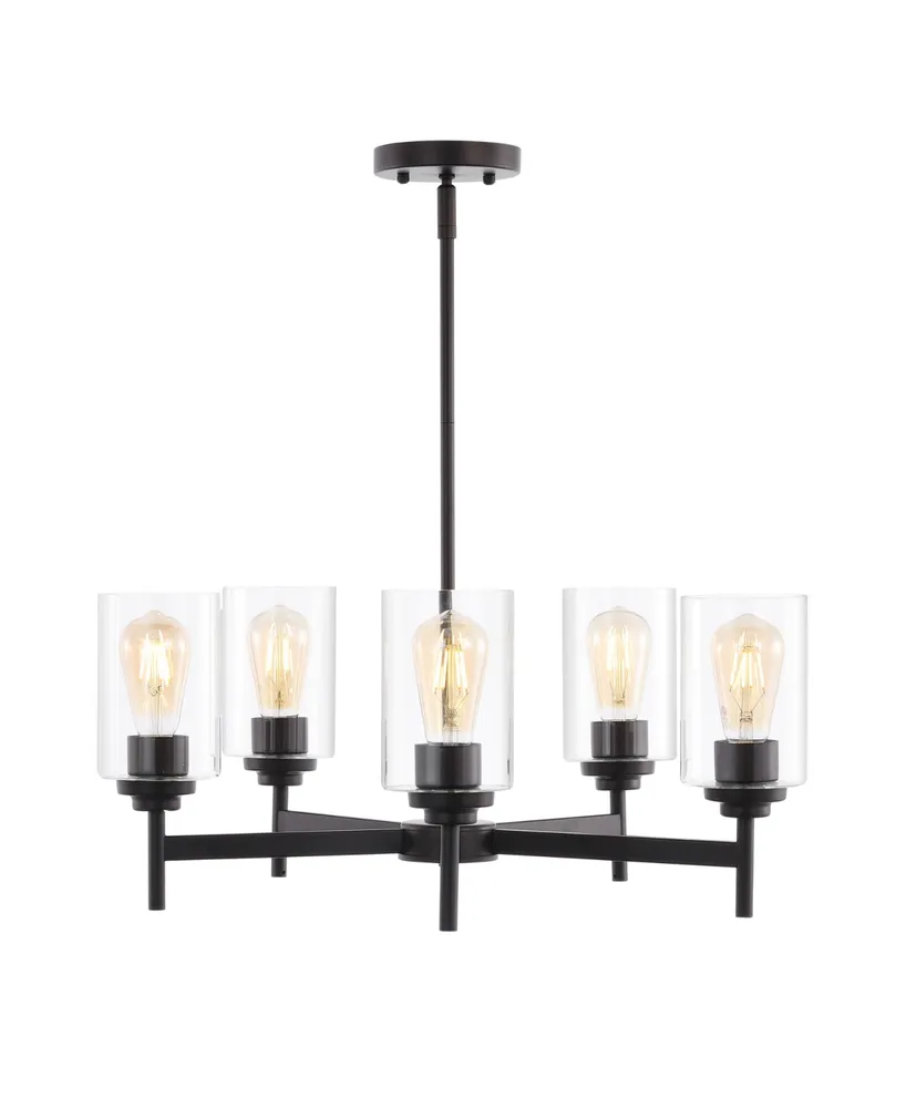 Orpheus 5-Light Farmhouse Industrial Iron Cylinder Led Chandelier