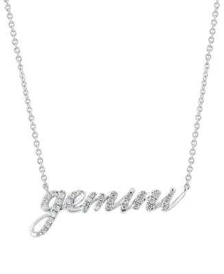 Effy Diamond Zodiac Gemini 18" Pendant Necklace (1/8 ct. t.w.) in Sterling Silver
