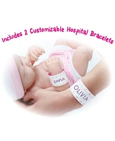 La Newborn Nursery 14" Smiling Baby Doll 8 Pcs Pink Gift Set - Smiling Face