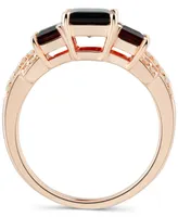 Garnet (7-1/10 ct. t.w.) & Diamond (1/8 ct. t.w.) Statement Ring in 18k Rose Gold-Plated Sterling Silver