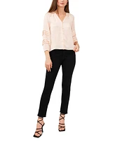 1.state Women's Pin Tuck Detail Sleeve Button Front Blouse