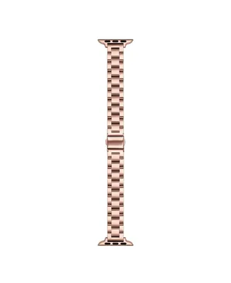 Posh Tech Sloan Skinny Rose Gold Plated Stainless Steel Alloy Link Band for Apple Watch, 42mm-44mm