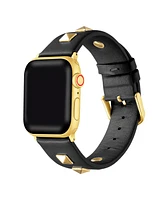 Posh Tech Rebel Black Genuine Leather and Stud Band for Apple Watch, 42mm-44mm