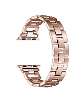 Posh Tech Tiara Rose Gold Plated Stainless Steel Alloy and Rhinestone Band for Apple Watch, 38mm-40mm