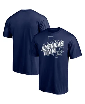 Men's Navy Dallas Cowboys Hometown Collection State Shape T-shirt
