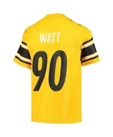 Boys T.j. Watt Gold-Tone Pittsburgh Steelers Inverted Team Game Jersey - Gold