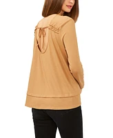 1.state Women's Long Sleeve Tie Back Cozy Knit Top