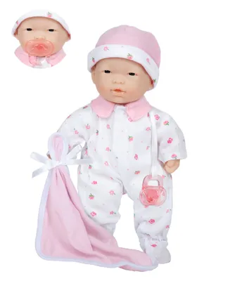 La Baby Asian 11" Soft Body Baby Doll Pink Outfit - Asian