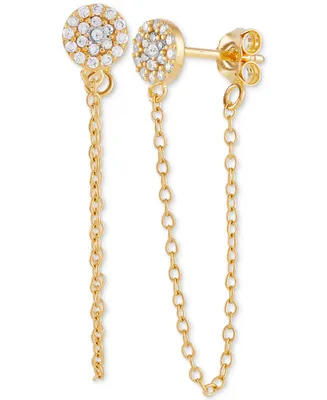 Giani Bernini Cubic Zirconia Cluster Chain Drop Earrings in 14k Gold-Plated Sterling Silver, Created for Macy's (Also in Sterling Silver)