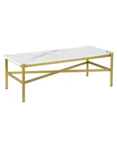 Braxton Coffee Table, 46" x 20" - Gold