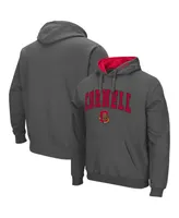 Men's Charcoal Cornell Big Red Arch and Logo Pullover Hoodie