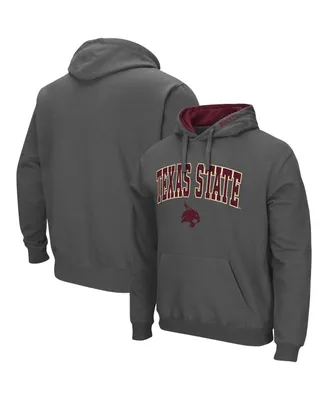 Men's Charcoal Texas State Bobcats Arch and Logo Pullover Hoodie