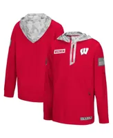 Big Boys Red, Arctic Camo Wisconsin Badgers Oht Military-Inspired Appreciation Shellback Quarter-Zip Hoodie