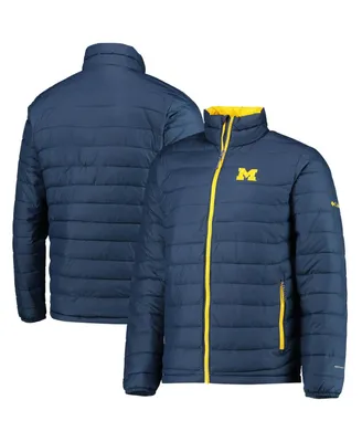 Men's Navy Michigan Wolverines Powder Lite Omni-Heat Reflective Full-Zip Jacket