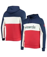 Men's Navy, White Washington Wizards Wordmark Colorblock Fleece Pullover Hoodie