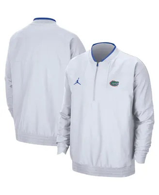 Men's White Florida Gators 2021 Coach Half-Zip Jacket