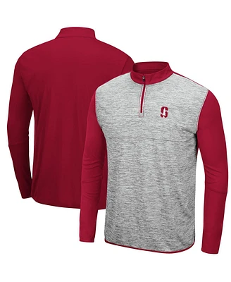 Men's Heathered Gray, Cardinal Stanford Cardinal Prospect Quarter-Zip Jacket