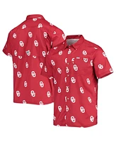 Men's Columbia Crimson Oklahoma Sooners Super Slack Tide Omni-Shade Button-Up Shirt