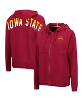 Women's Cardinal Iowa State Cyclones 2-Hit Full-Zip Hoodie