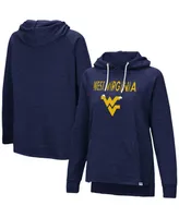 Women's Navy West Virginia Mountaineers Nollie Slub Raglan Pullover Hoodie