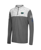 Big Boys Charcoal, White Florida Gators Oht Military-Inspired Appreciation Badge Ii Quarter-Zip Jacket