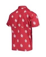 Men's Columbia Crimson Oklahoma Sooners Super Slack Tide Omni-Shade Button-Up Shirt