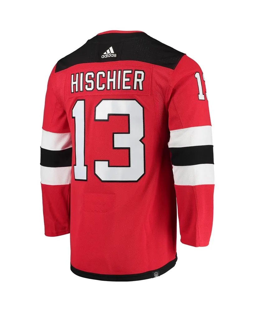 Men's Nico Hischier Red New Jersey Devils Home Captain Patch Authentic Pro Player