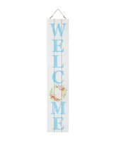 Glitzhome Wooden Double Sided Happy Easter Welcome Porch Sign, 42"