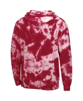 Men's Crimson Tuskegee Golden Tigers Tie-Dye Pullover Hoodie