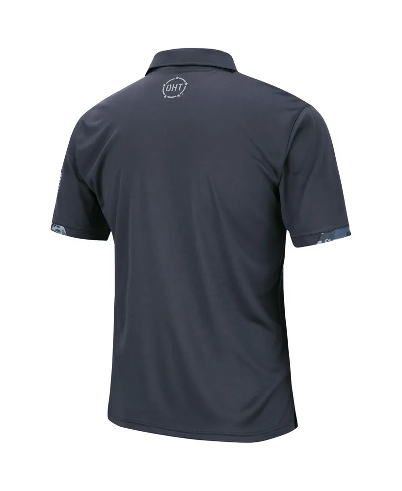 Men's Big and Tall Charcoal Iowa Hawkeyes Oht Military-Inspired Appreciation Digital Camo Polo Shirt