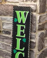 Glitzhome 42" Lighted St. Patrick's Wooden Welcome Porch Sign