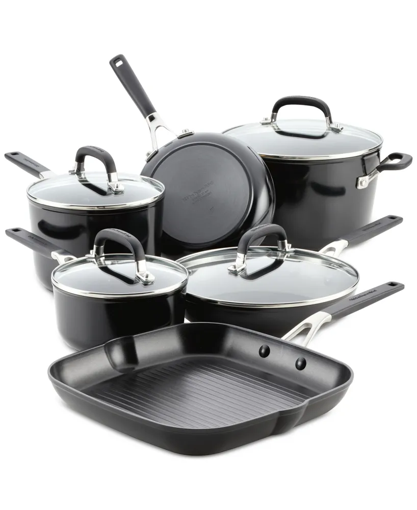 KitchenAid Hard Anodized 10 Piece Nonstick Cookware Pots and Pans Set