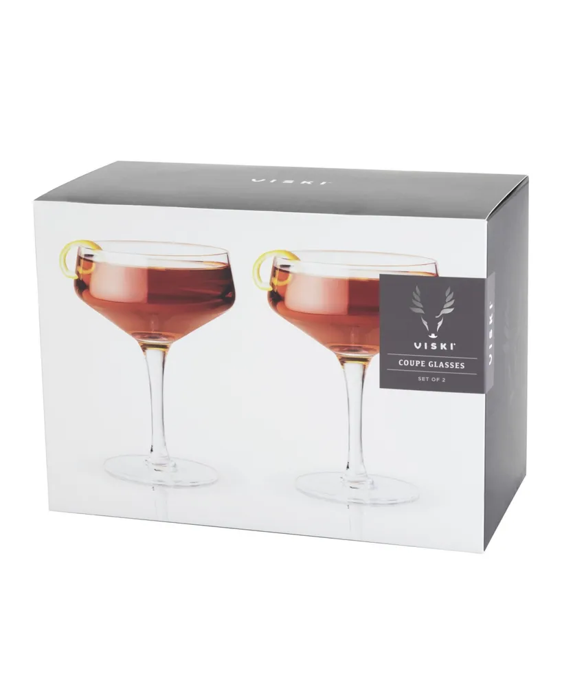 Viski Raye Angled Crystal Bordeaux Glasses (Set of 2)