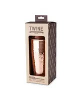 Twine Hammered Copper Cocktail Shaker with Built-in Strainer, 25 Oz