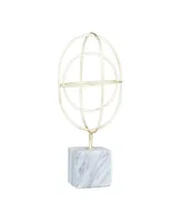 Marble Contemporary Sculpture, 13" x 6" - Gold