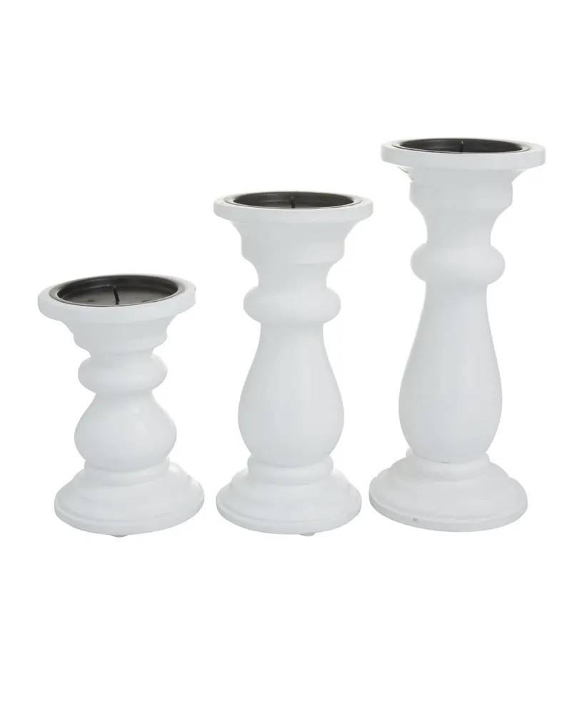Wood French Country Candle Holder, Set of 3