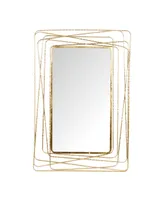 Metal Contemporary Wall Mirror, 47" x 31" - Gold