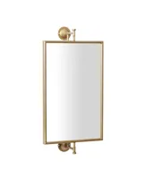 Wood Contemporary Wall Mirror, 28" x 14" - Gold