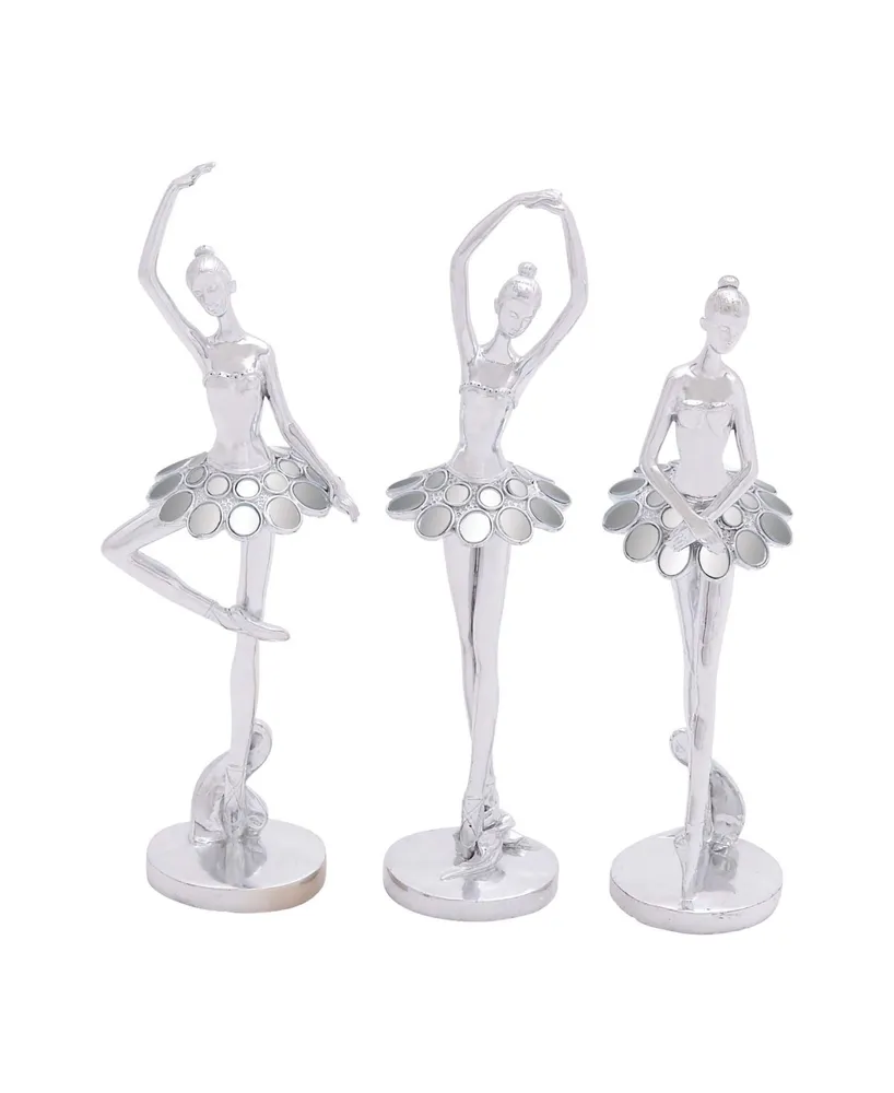 Modern Dancer Sculpture, Set of 3 - Silver