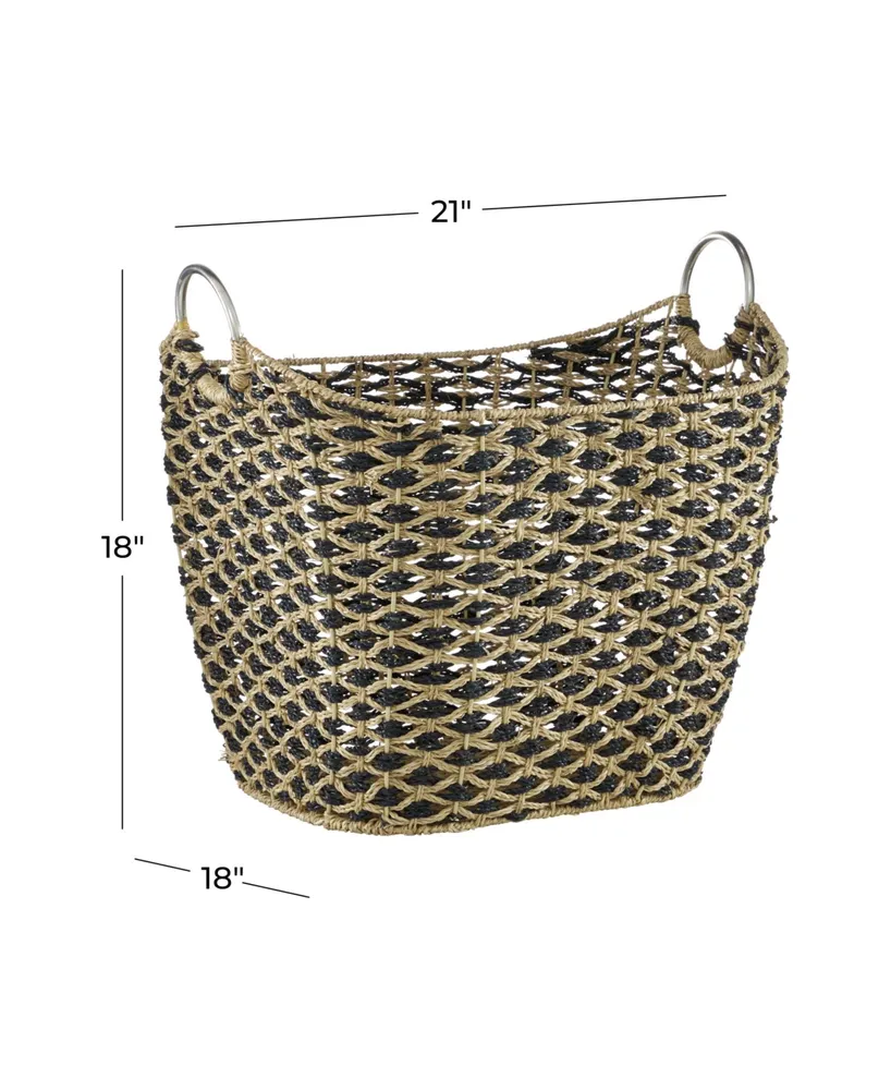Sea Grass Bohemian Storage Basket, 18" x 21"