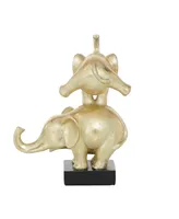 Contemporary Elephant Sculpture, 10" x 8" - Gold
