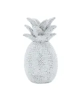 Glam Pineapple Sculpture, 12" x 6" - Silver