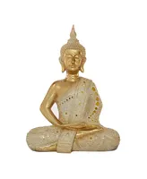 Glam Buddha Sculpture, 20" x 14" - Gold