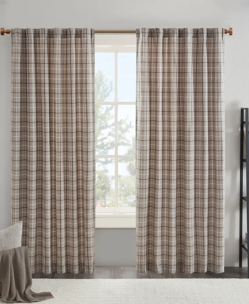 Madison Park Anaheim Plaid Curtain Panel with Fleece Lining, 50"W x 84"L