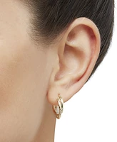 Twisted & Smooth Small Hoop Earrings in 14k Gold, 15mm