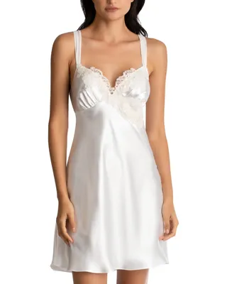 Linea Donatella Sonya Embellished Bridal Satin Chemise Nightgown