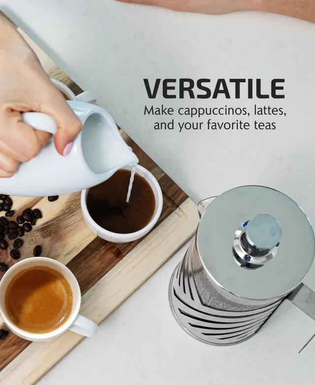 Ovente French Press Carafe Coffee Tea Maker - Silver-Tone