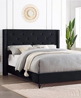 Valentina Upholstered Wingback Platform Bed